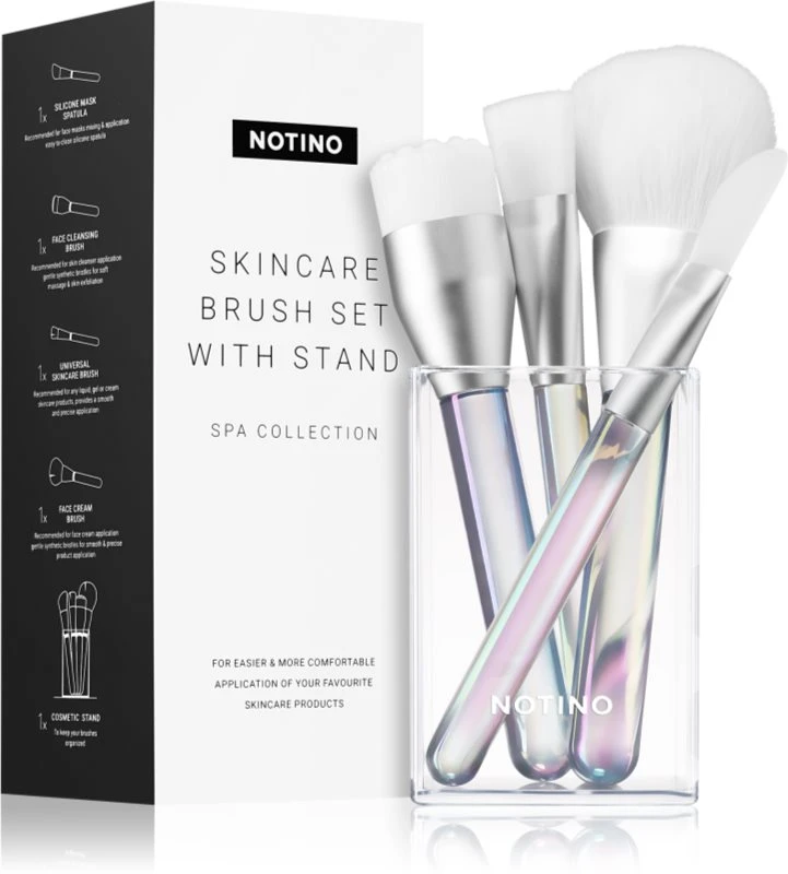 Notino Spa Collection Skincare Brush Set With Stand 3 Notino Spa Collection Skincare Brush Set With Stand