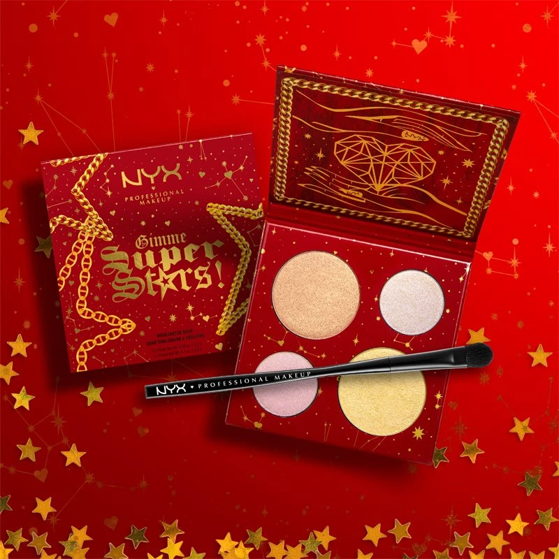 NYX Professional Makeup Gimme SuperStars! Highlighter Quad Palette 5 NYX Professional Makeup Gimme SuperStars! Highlighter Quad Palette – Image 3